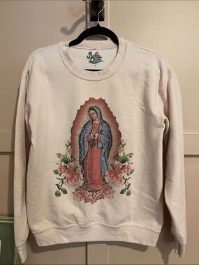 Light Pink Virgin de Guadalupe Graphic Sweatshirt